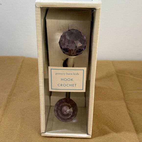 Pottery Barn Kids Hook Crochet Purple Crystal Design 2-Pack Towels Hat Nursery - Picture 5 of 5